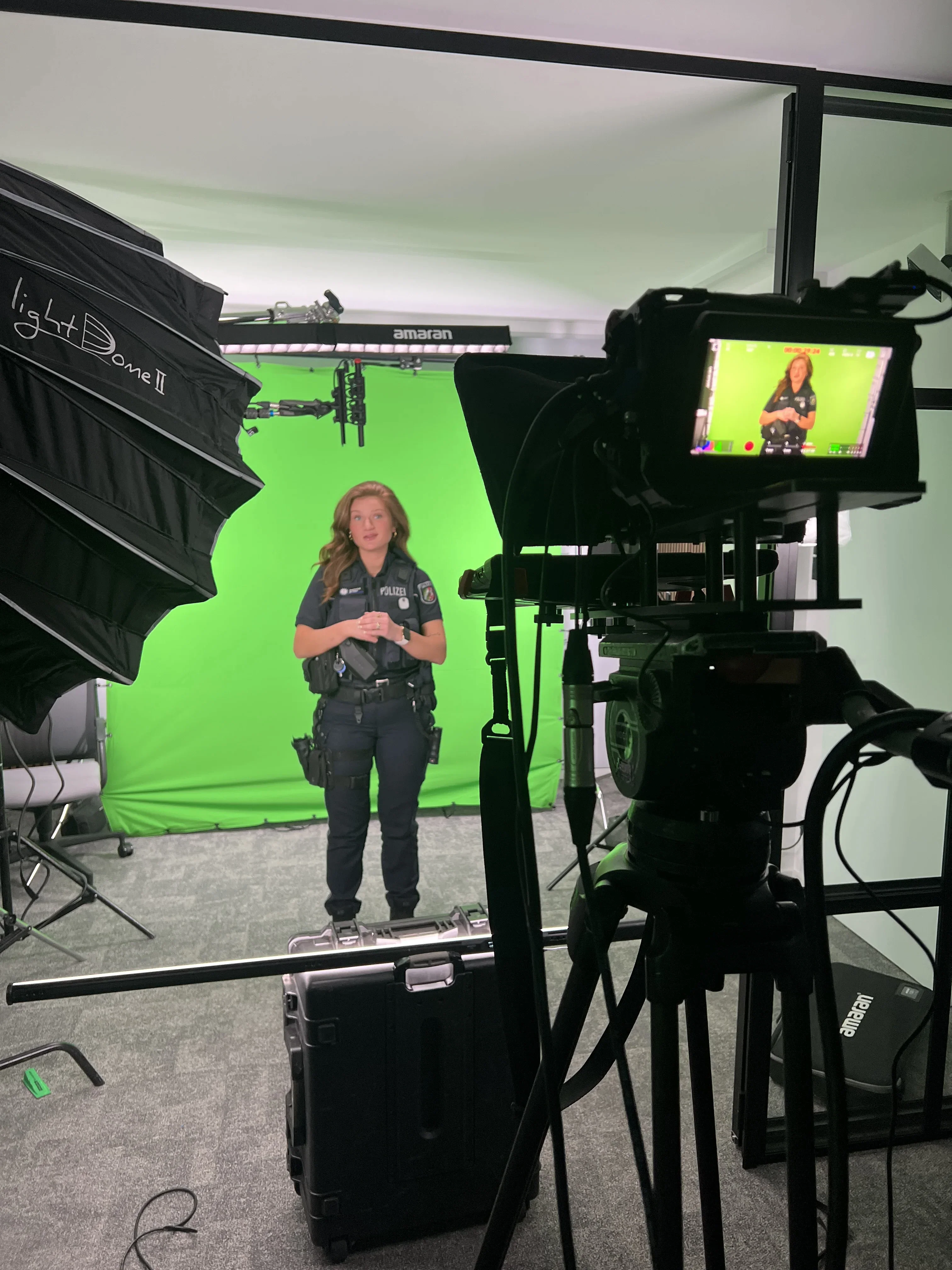 Greenscreen-Setup für Social-Media-Content-Produktion im Studio